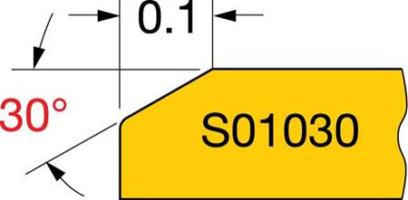 Geometria del tagliente: smusso a 30 gradi